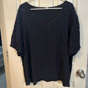 Black see-through Checkered 3XL Top